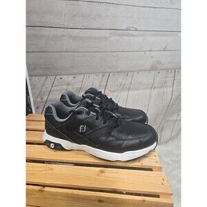 FootJoy JT Black Leather Lace Up Sneaker‎ Style Comfort Golf Shoes Mens Size 9 M